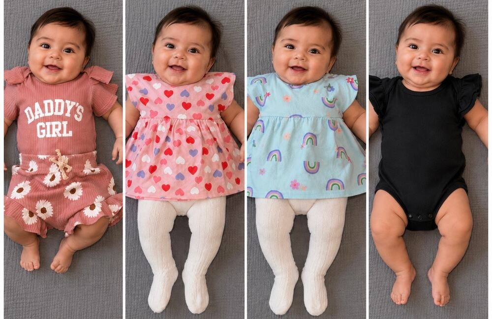 Baby Girl Clothing Bundle 0-3M Garanimals Flutter Sleeve x2 Bodysuit 6-Piece Lot